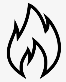 Flame Icon Png - Black And White Flame, Transparent Png, Free Download