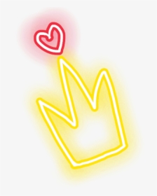 Glow Sticker Heart Crown Glowsticker Freetoedit - Neon Glow Effect Png, Transparent Png, Free Download