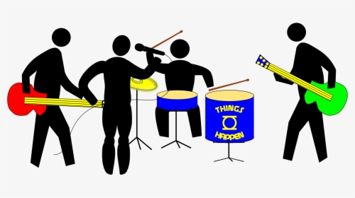 Rock Band Musical Ensemble Marching Band Drawing Clip - Rock And Roll Band Clipart, HD Png Download, Free Download