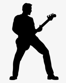 Guitarist Silhouette Clip Art - Bass Guitar Player Silhouette, HD Png Download, Free Download