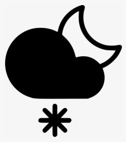 Night Frosty Cloud Snow Snowflake Moon - Cloudy Moon Icon, HD Png Download, Free Download