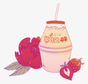 #korea #korean #strawberry #milk #koreanfood #koreanstyle - Korean Png, Transparent Png, Free Download