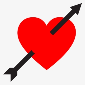 Heart With Arrow Clipart - Heart Pierced By Arrow, HD Png Download, Free Download