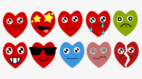 Emoticon,heart,organ - Heart Clip Art With Emoji, HD Png Download, Free Download