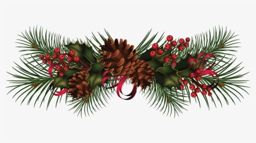 Free Christmas Garland Clip Art Black And White Download - Transparent Background Christmas Border, HD Png Download, Free Download