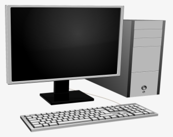 Computer, Crystal Display, Gray, Hardware, Keyboard - Computer Monitor Clip Art, HD Png Download, Free Download