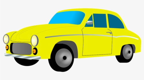 Car, Taxi, Cab, Transportation, Automobile, Auto, Motor - Yellow Car Clip Art, HD Png Download, Free Download