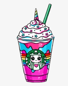Kawaii Drink Drinks Unicorn Horn - Draw A Starbucks Unicorn Frappuccino, HD Png Download, Free Download