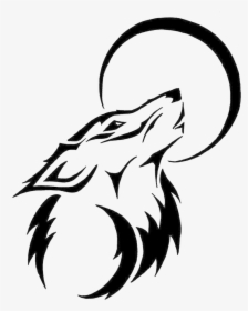 Wolf Tribal Clipart Black And White Transparent Png - Easy Wolf Drawings, Png Download, Free Download