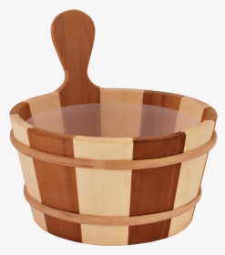 1 Gallon 2-tone Wood Sauna Bucket, Plastic Liner With - Bucket And Towel Transparent, HD Png Download, Free Download