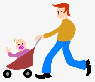 Dad, Father, Baby, Stroller Png - Father And Baby Png, Transparent Png, Free Download