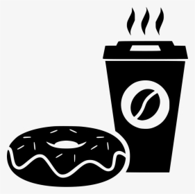 Donut Bakery Doughnut Coffee Paper Cup Hot Comments - Coffee And Donut Icon, HD Png Download, Free Download