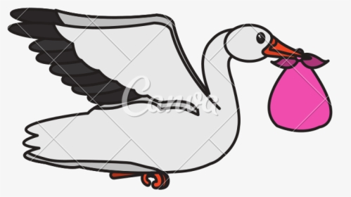 Stork Vector Baby Icon - Duck, HD Png Download, Free Download