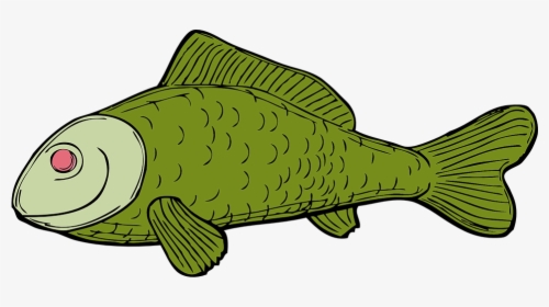 Fish, Green, Aquatic, Fins, Scale - Dead Fish Cartoon No Background, HD Png Download, Free Download