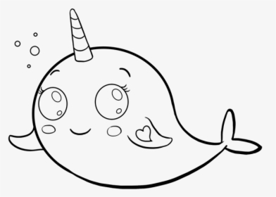 Easy Drawing Guides On Twitter Learn To Draw A Great - Easy Narwhal Drawing, HD Png Download, Free Download