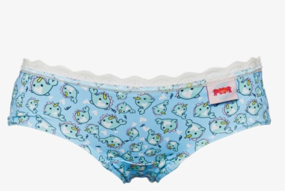 Nelly The Narwhale Shorties- Boy Shorts With Lace Trim - Panties, HD Png Download, Free Download