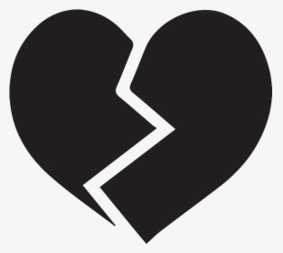 Broken Black Heart Emoji - Heartbreak Emoji Black And White, HD Png Download, Free Download