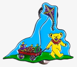 Grateful Dead Terrapin & Bear Red Wagon Pins - Clip Art, HD Png Download, Free Download