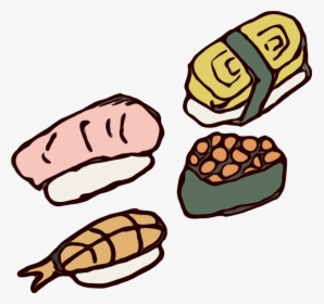 Sushi Salmon As Food Drawing Roe , Transparent Cartoons - Food Drawing, HD Png Download, Free Download