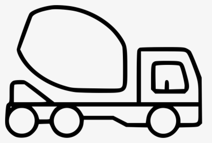 Concrete Mixer Truck Heavy Machinery Construction - Construction Truck Clipart Black And White, HD Png Download, Free Download
