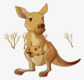 Clip Art Cartoon Kangaroo Pouch - 袋鼠 卡通, HD Png Download, Free Download