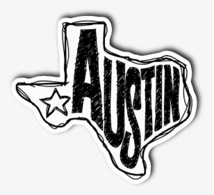 Austin, Texas Sticker Clipart , Png Download - Black And White Texas Stickers, Transparent Png, Free Download