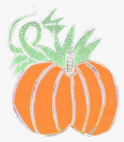 Chubby Pumpkins With Vine To Left And Large Leaf To - Pumpkin, HD Png Download, Free Download