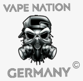 Vape Nation Germany - Caveira Com Mascara De Gas, HD Png Download, Free Download