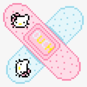 Hello Kitty Band-aid Pixel Art Drawing Adhesive Bandage - Hello Kitty Band Aid Transparent, HD Png Download, Free Download