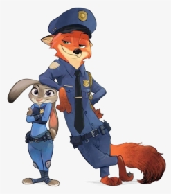 Zootopia Officers Nick And Judy - Judy Hopps And Nick Wilde Police, HD Png Download, Free Download