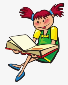 Student Study Skills Homework Clip Art - Child Sitting On Stack Of Books, HD Png Download, Free Download