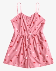 Ladies Garments Png - Pink Romper With Strawberries, Transparent Png, Free Download