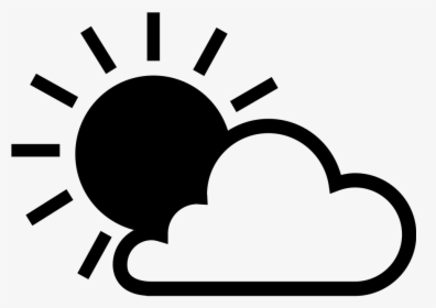 Partly Cloudy Pictures Clip Art Partly Cloudy Weather - Black Sun Icon Png, Transparent Png, Free Download