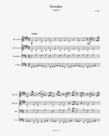Sweden Sheet Music Composed By C418 1 Of 2 Pages - Minecraft Sweden Sheet Music Trumpet, HD Png Download, Free Download