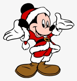 Christmas Mickey Mouse Ears Clipart Transparent Png - Mickey Mouse Santa Cartoon, Png Download, Free Download