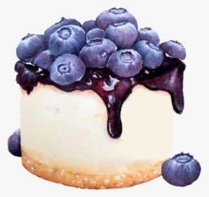 #food #cake #berries #cheesecake #watercolors #watercolor - Watercolour Food, HD Png Download, Free Download