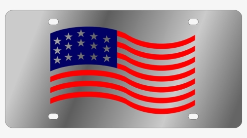 American Flag Waving - American Flag License Plate Stainless, HD Png Download, Free Download