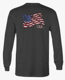 American Long Sleeve Tshirt Usa Flag Waving Shirt For - Long Sleeve T Shirt With Print Mens, HD Png Download, Free Download