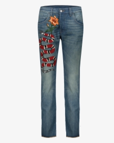 Gucci Snake Patch Jeans, HD Png Download, Free Download