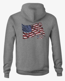 American Zip Up Hoodie Usa Flag Waving Hooded Sweatshirt - Hoodie, HD Png Download, Free Download