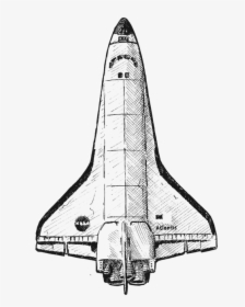 Spaceship Clipart Space Vehicle - Space Shuttle Black And White, HD Png Download, Free Download