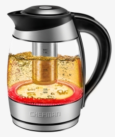 7 Liter Bpa Free Stainless Steel Electric Glass Kettle - Chefman Electric Kettle, HD Png Download, Free Download