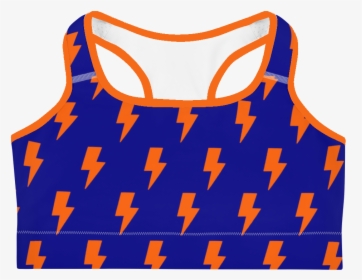 Orange & Blue Lightning Bolts Sports Bra - Active Tank, HD Png Download, Free Download