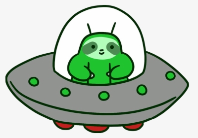Sloth Ufo Alien Green Planets Spaceship Ship Space, HD Png Download, Free Download