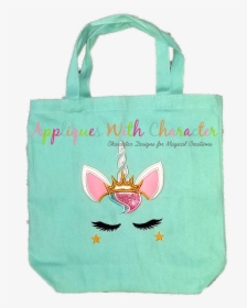 Unicorn Face With Crown Applique Design - Tote Bag, HD Png Download, Free Download