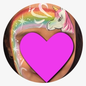 Uploading 1 / 1 Unicorn Rainbow Face Painting Circle - Heart, HD Png Download, Free Download