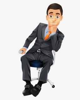 Sitting-man - Businessman Vector, HD Png Download, Free Download