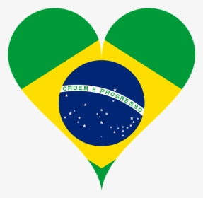 Heart, Love, Flag, Brazil, Heart Shaped - Flag Of Brazil, HD Png Download, Free Download