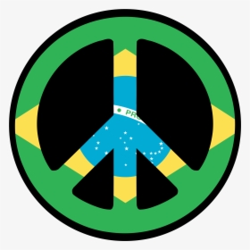 Brazil Flag Clip Art Clipart Best - Brazil In A Peace Sign, HD Png Download, Free Download