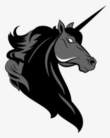 Evil Blind Eyed Grey And Black Unicorn Head Tattoo - Evil Unicorn, HD Png Download, Free Download